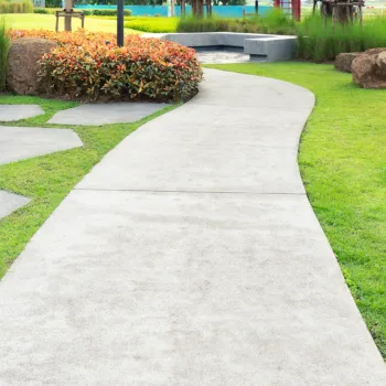 clean walkway through lawn